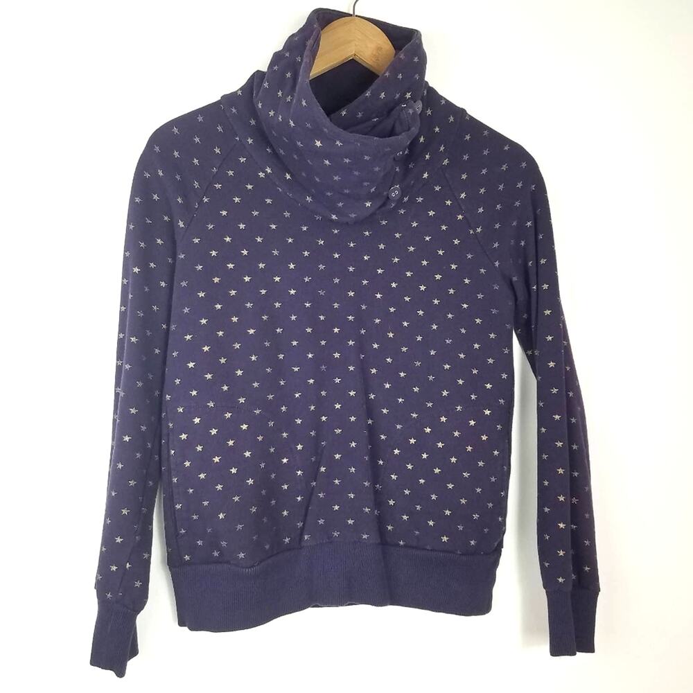 H & M | Sweatshirt Star Print Purple Big Collar
